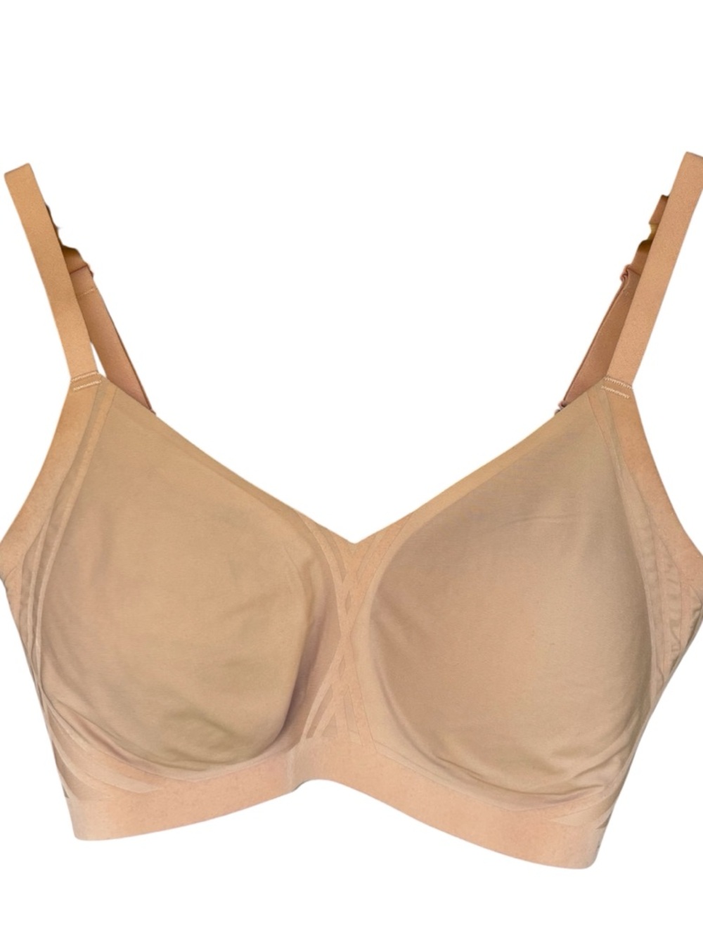 HONEYLOVE SILHOUETTE Wireless Bra Sand Size 1X Nude Supportive Wire Free